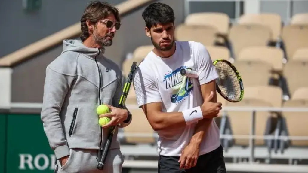 Juan Carlos Ferrero y Carlos Alcaraz, en el último Roland Garros.