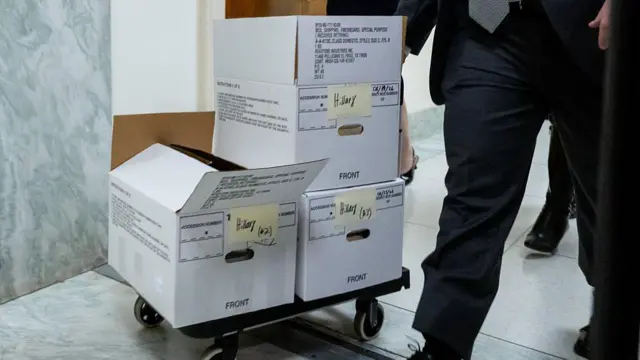 Cajas con los archivos del caso Epstein.