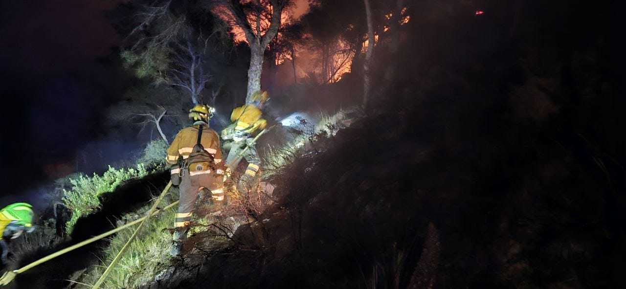 Imagen del incendio compartida por el 112 Murcia