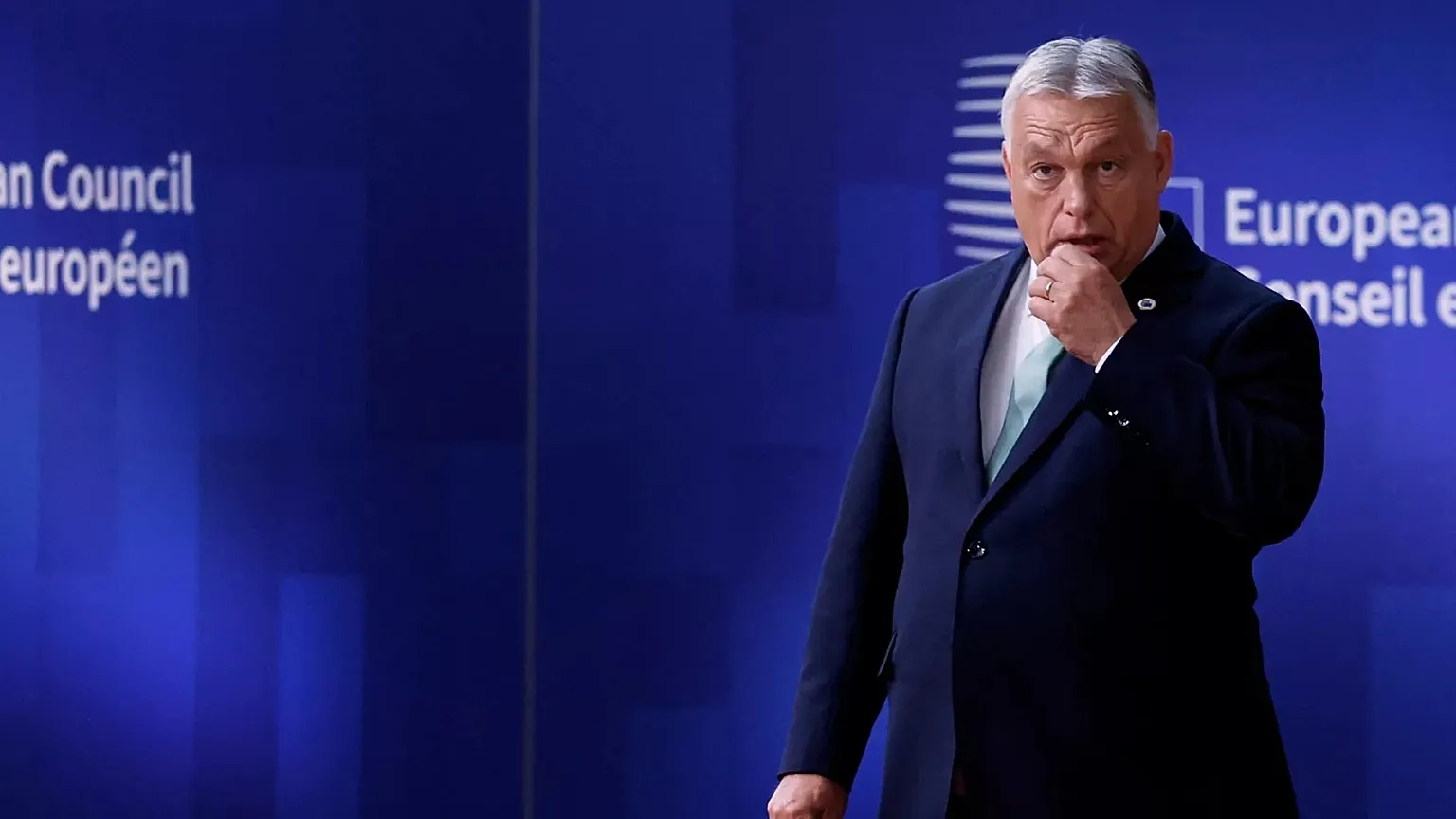 Hungary's Prime Minister Viktor Orbán arrives for an EU summit at the European Council building in Brussels.