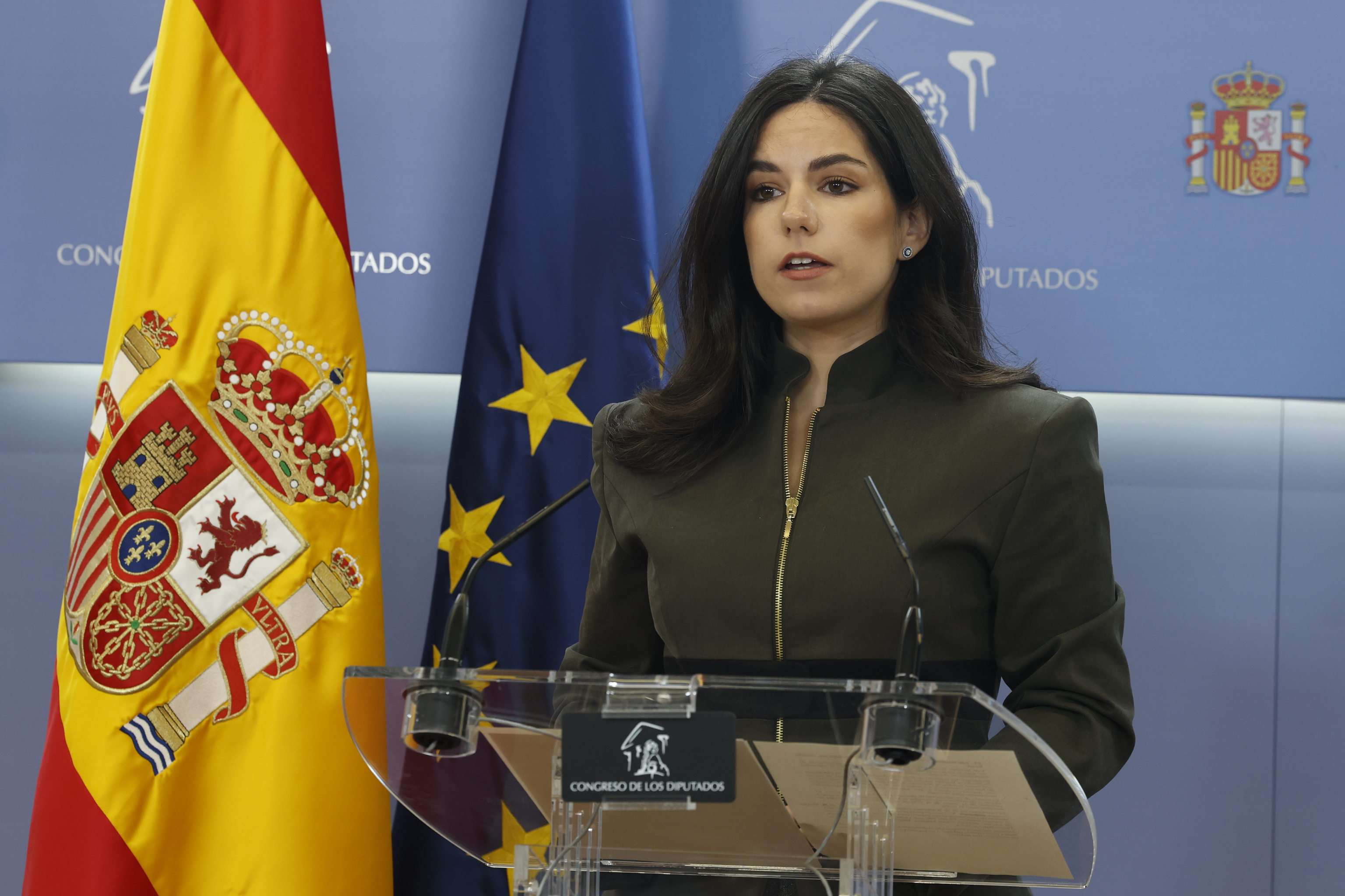 La portavoz de Vox en el Congreso, Pepa Millán, este martes