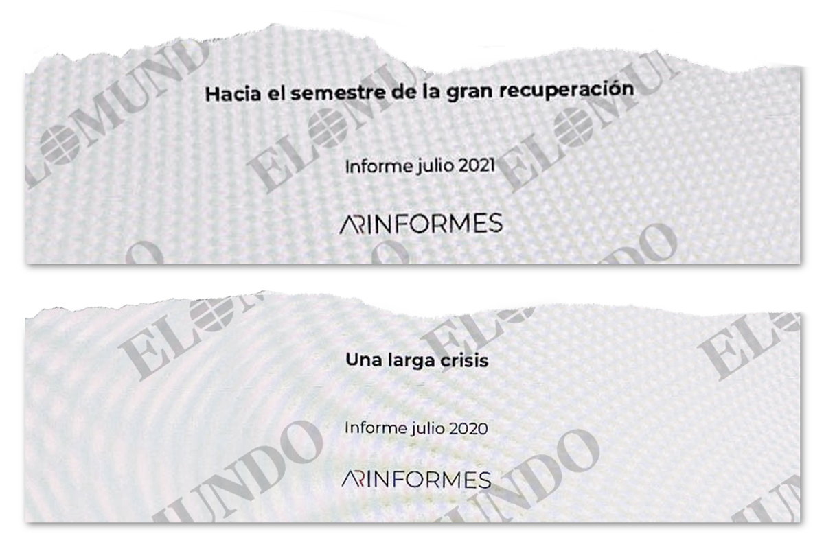 Títulos de dos de los informes con el logotipo de Análisis Relevante.