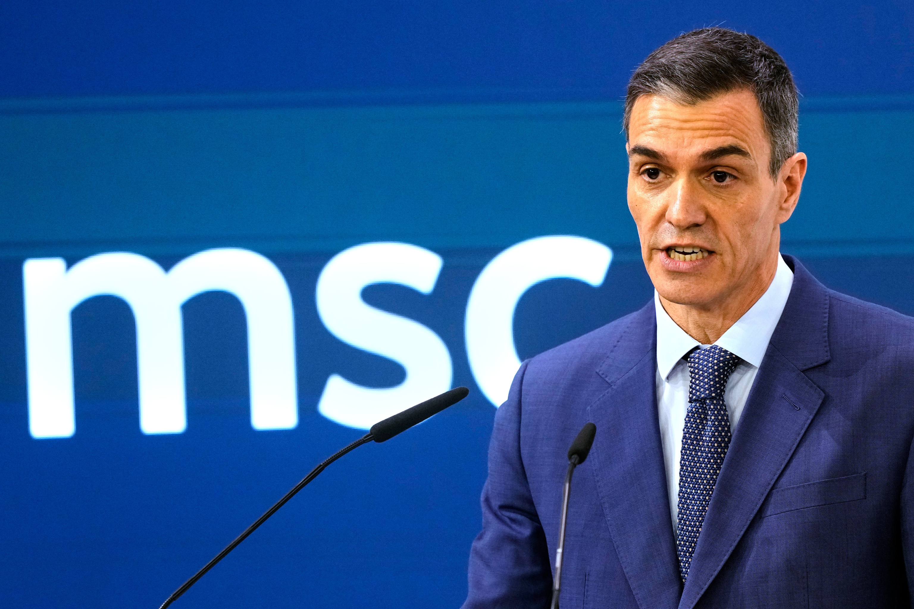 El presidente del Gobierno, Pedro Sánchez, en la Conferencia de Seguridad de Múnich.