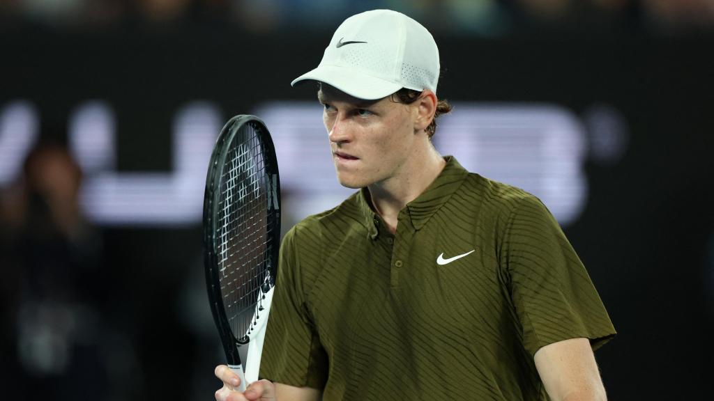 Jannik Sinner celebra un punto en el Open de Australia