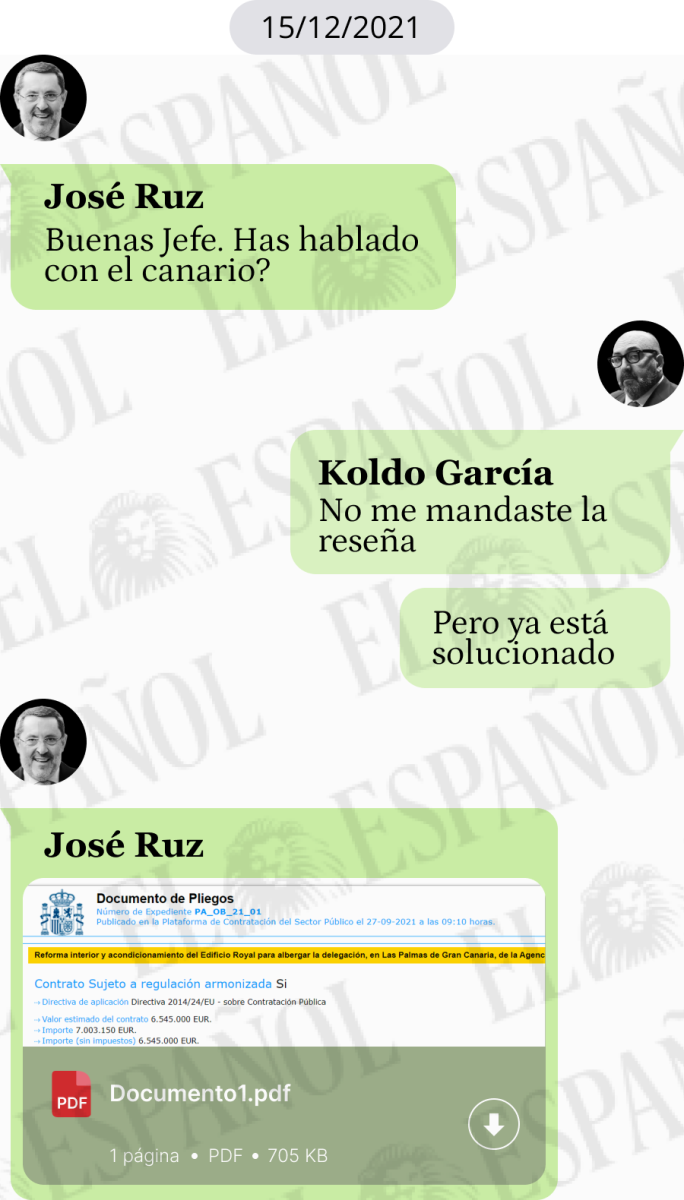 Conversación de José Ruz con Koldo García en 2021