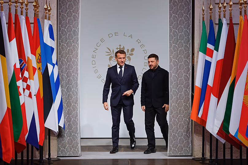 Emmanuel Macron and Volodymyr Zelenskyy.