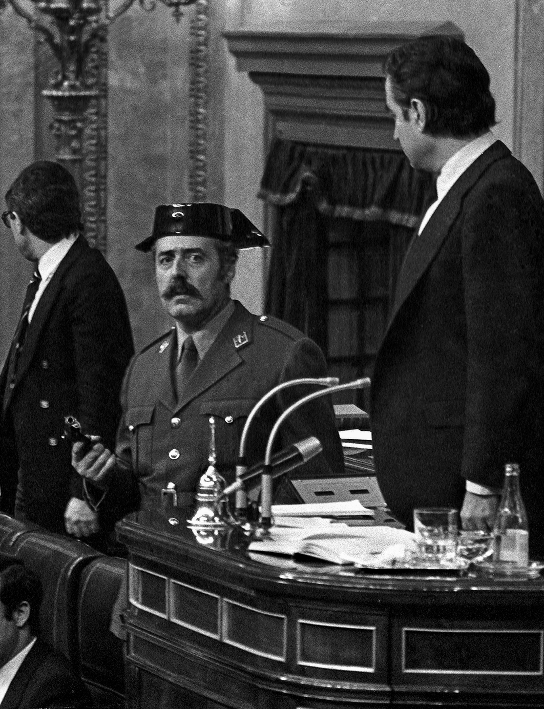 Antonio Tejero durante el golpe de estado del 23 F