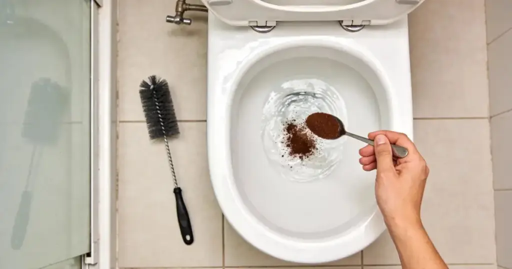 Borra de café en el inodoro: el truco sorprendente que revoluciona la limpieza del baño