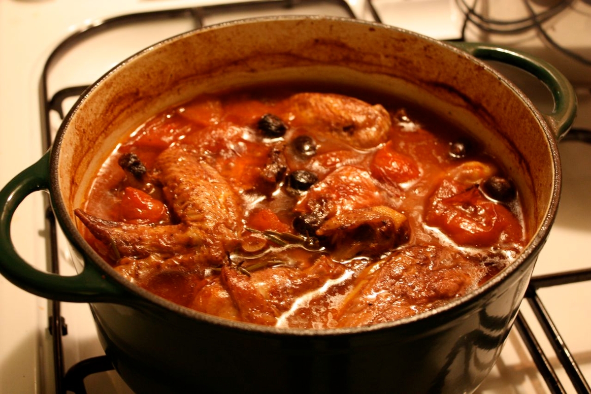 Guiso de pollo alla cacciatora