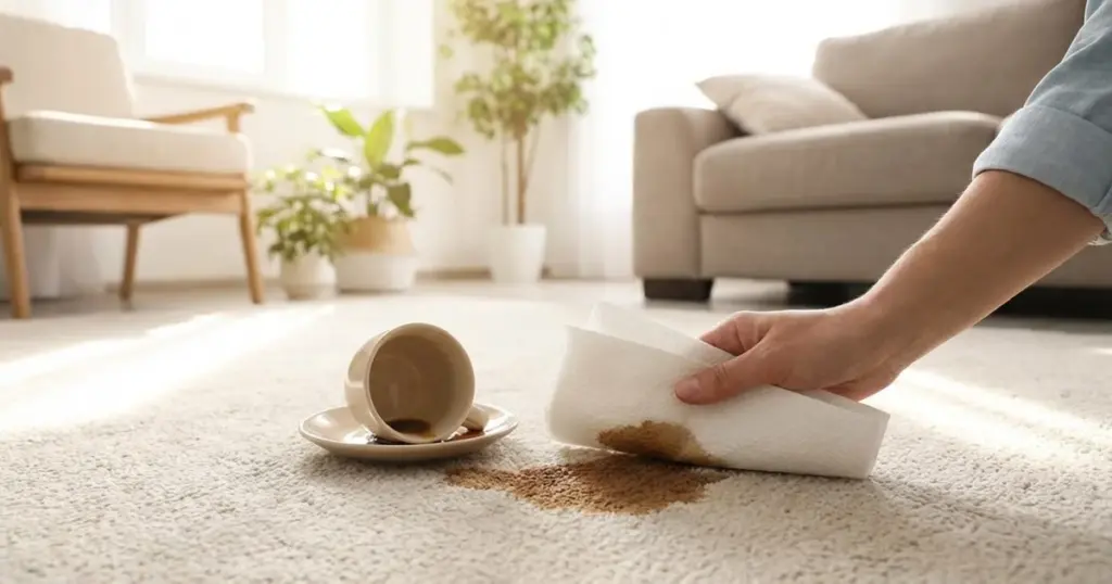 Cómo salvar tu alfombra clara de manchas de café en solo 2 minutos