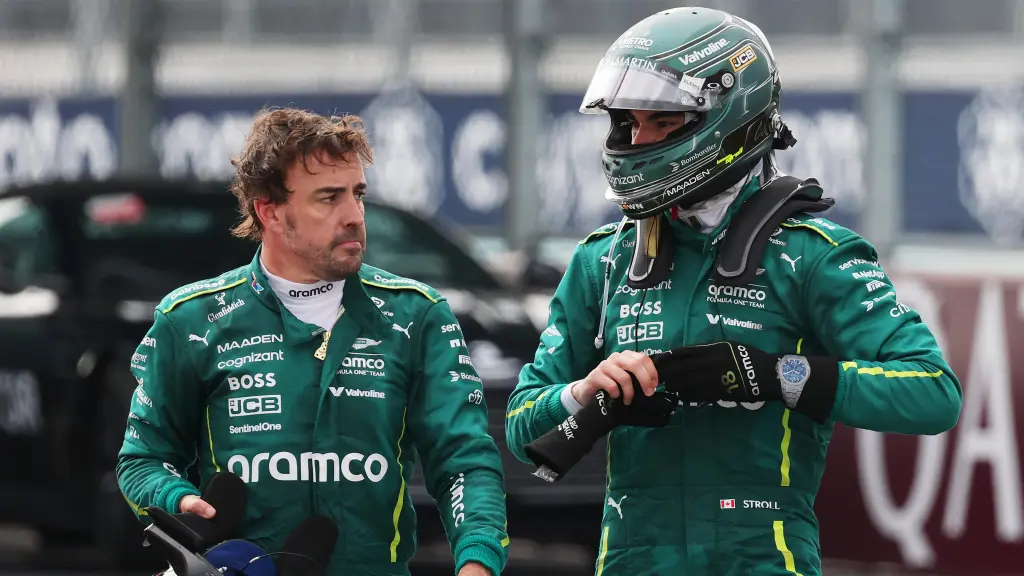 Fernando Alonso y Lance Stroll, tras el GP de Miami de F1 2025
