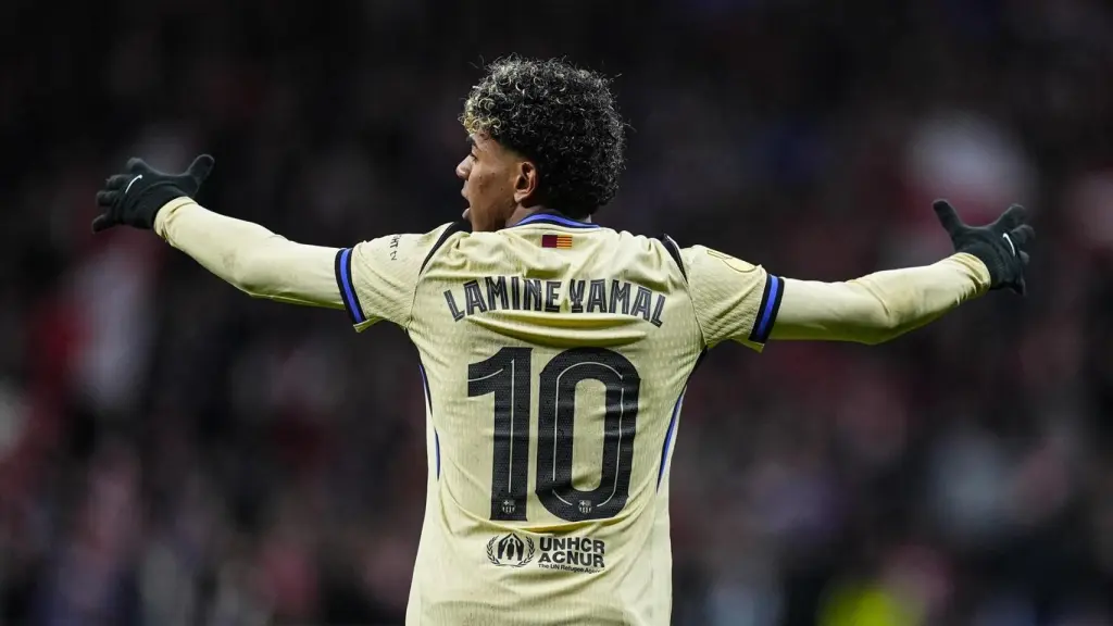 Lamine Yamal, en un partido con el Barça
