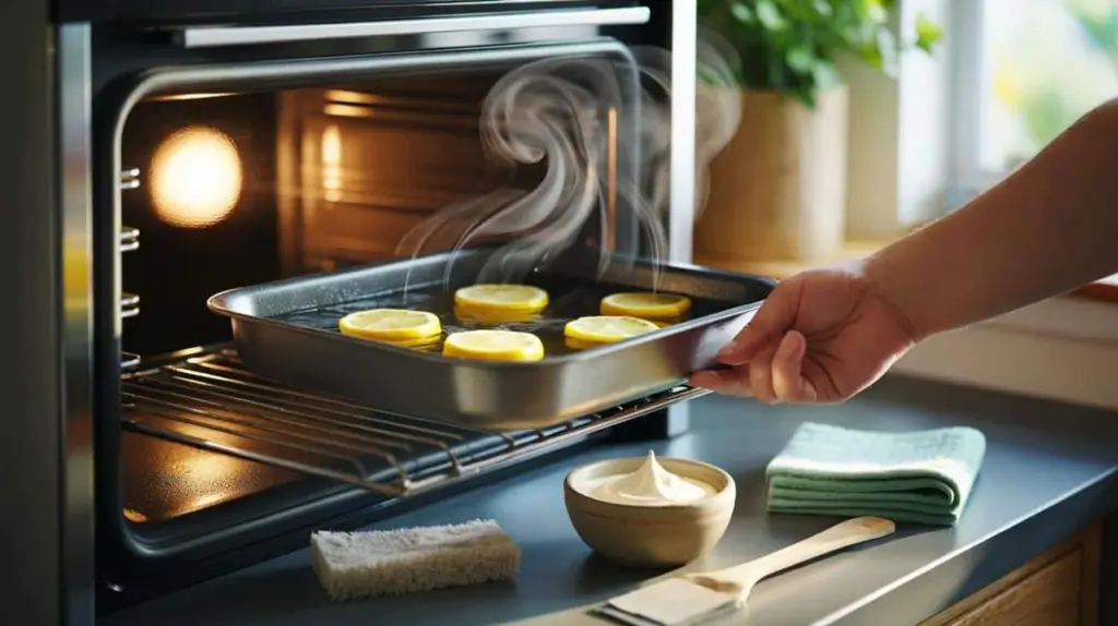 Deja de luchar: el truco del vapor y el limón para un horno impecable en minutos