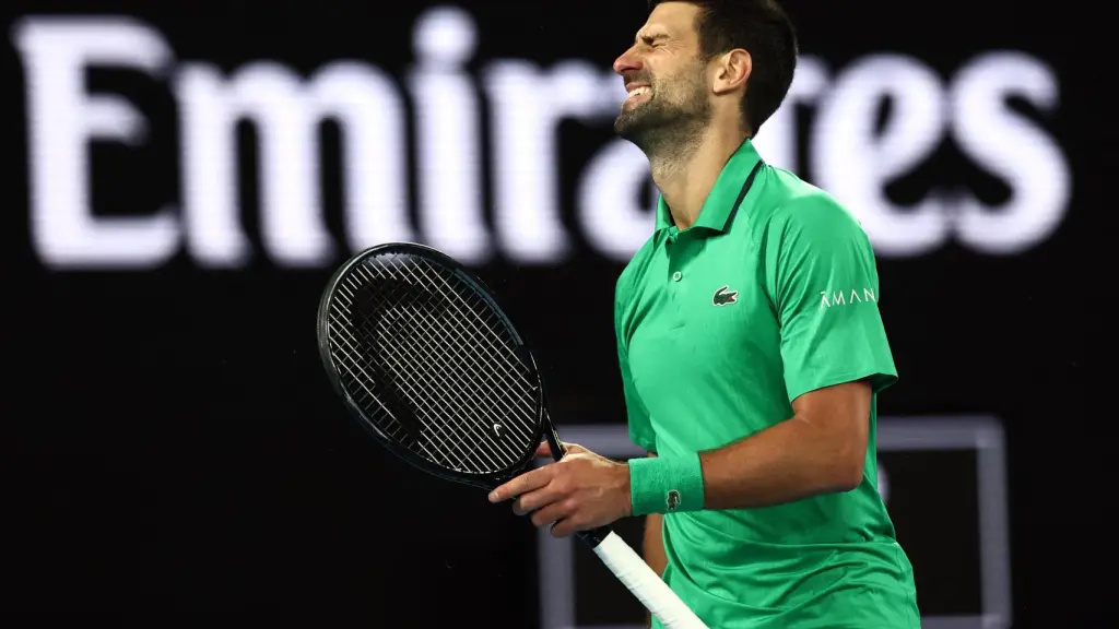 Djokovic, en el partido ante Alcaraz.