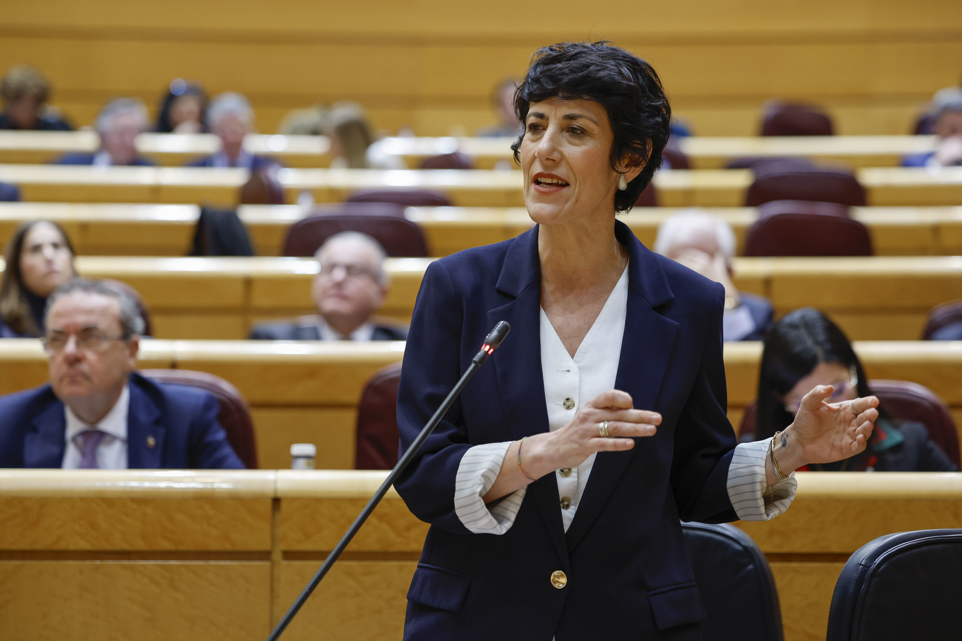 La ministra de Inclusión y portavoz del Gobierno, Elma Saiz, en el Senado.
