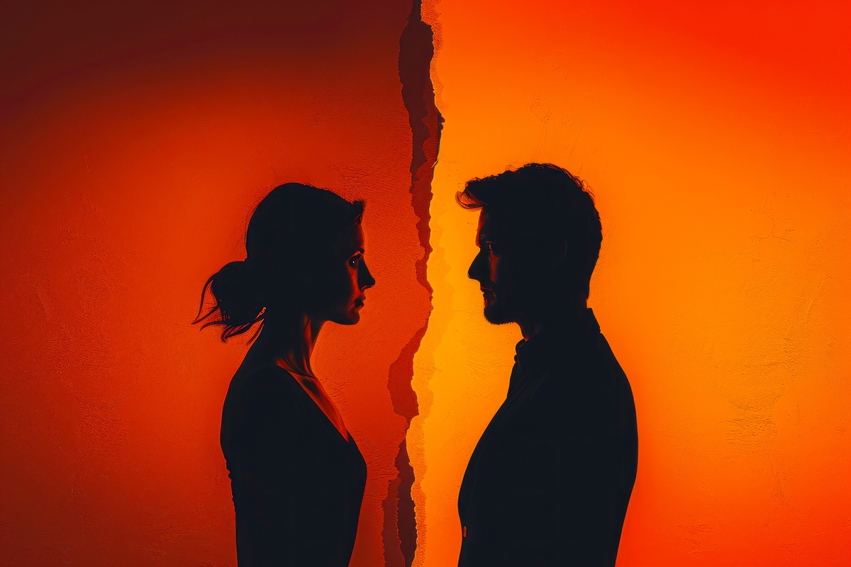 La silueta de una pareja.