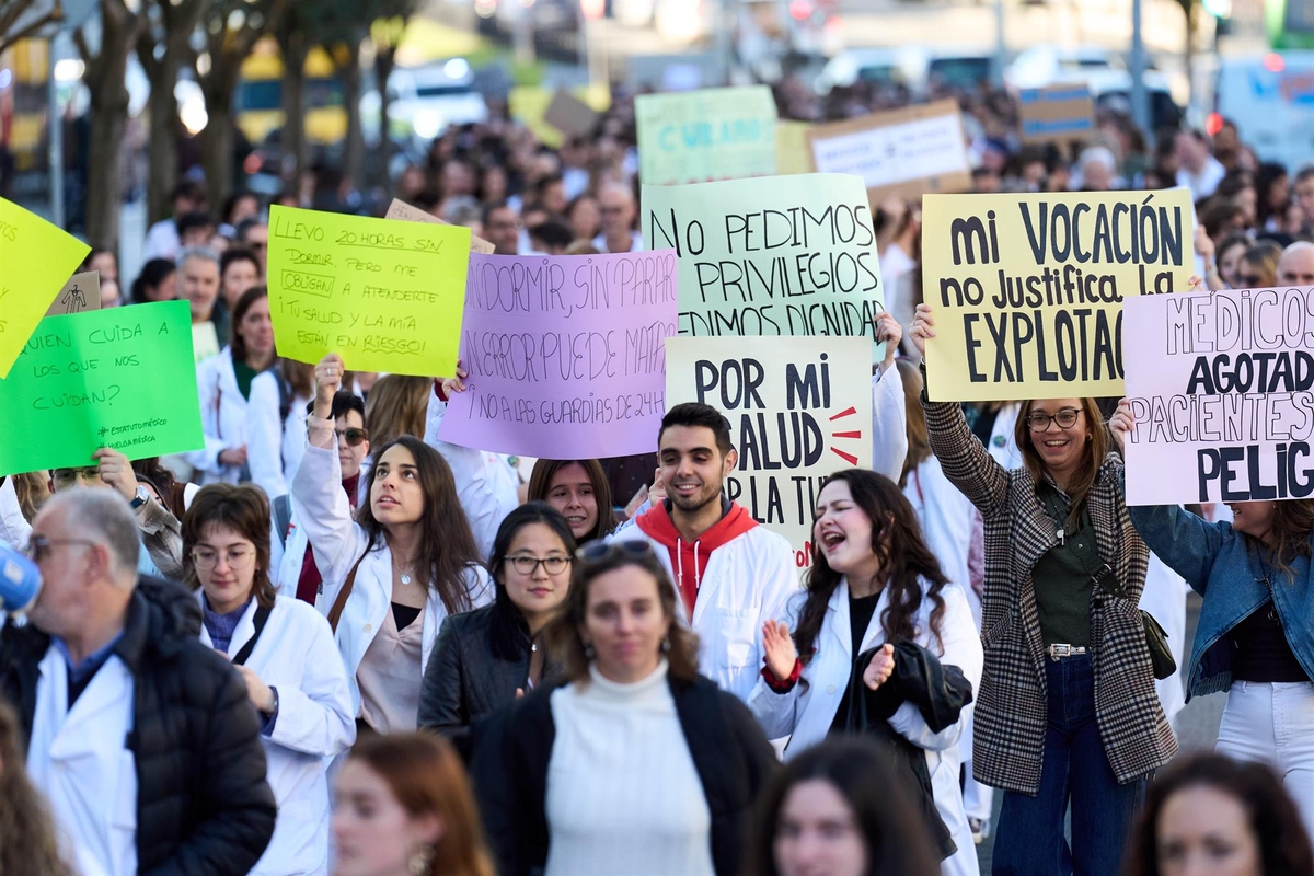 Manifestación de médicos contra el
