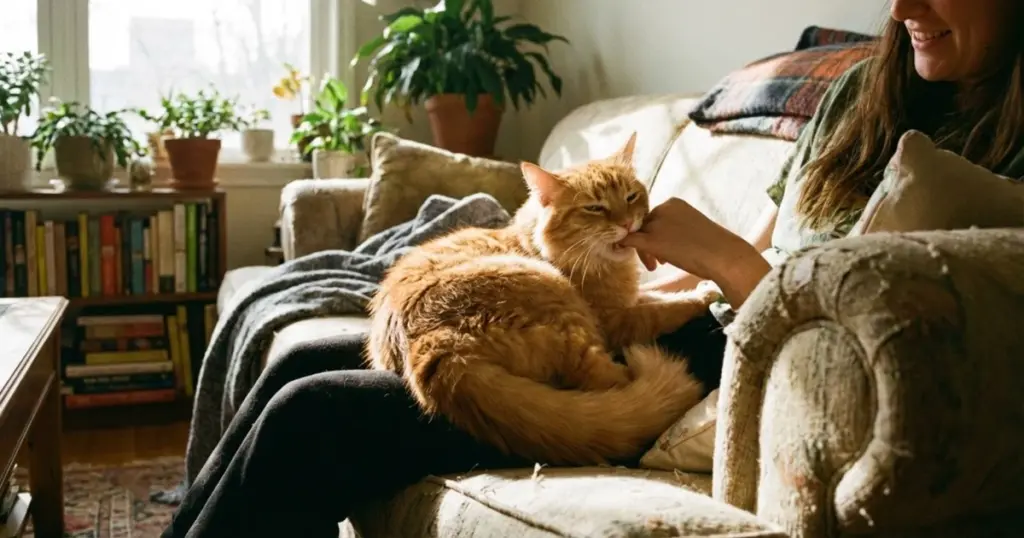 La "mordidita de amor" felina: ¿qué oculta tu gato cuando te muerde suavemente?