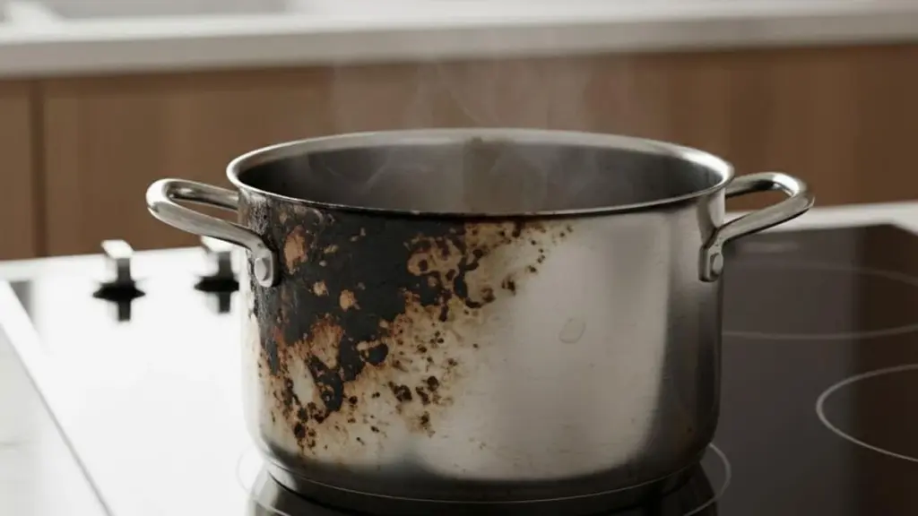 Olla de acero inoxidable quemada: el truco del Kétchup que la deja nueva