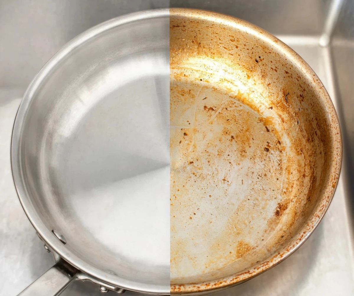 Olla de acero inoxidable quemada: el truco del Kétchup que la deja nueva - image 1