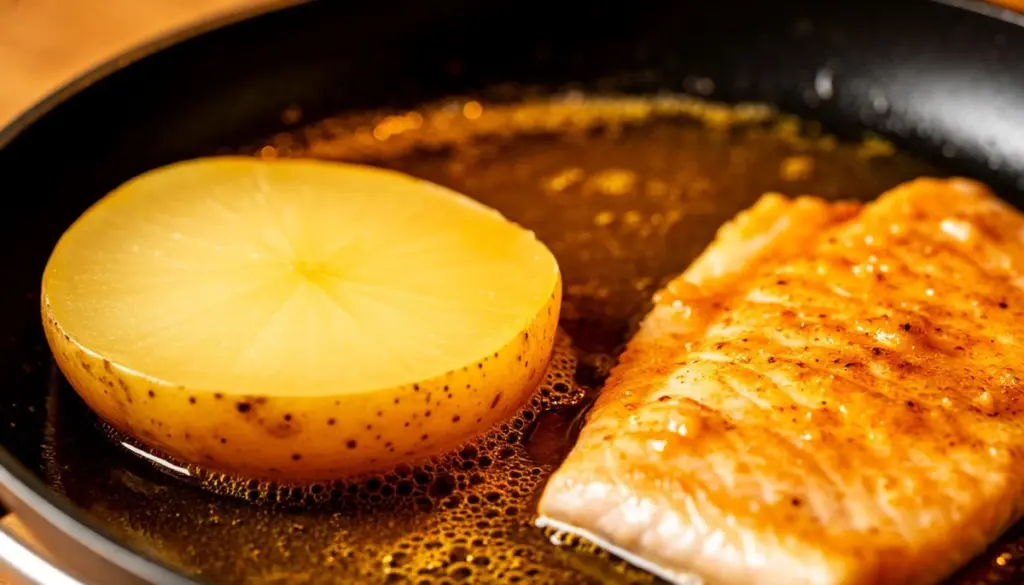 Por qué las cocineras expertas ponen una rodaja de patata en la sartén al freír pescado