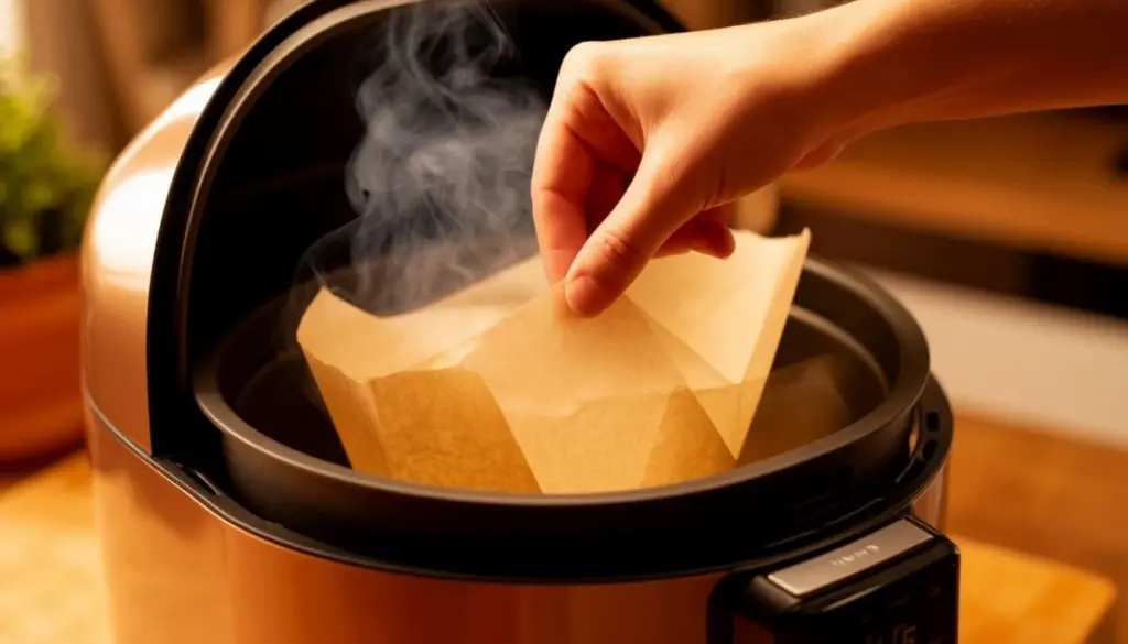 Por qué nunca deberías poner papel de horno en la freidora de aire sin comida encima