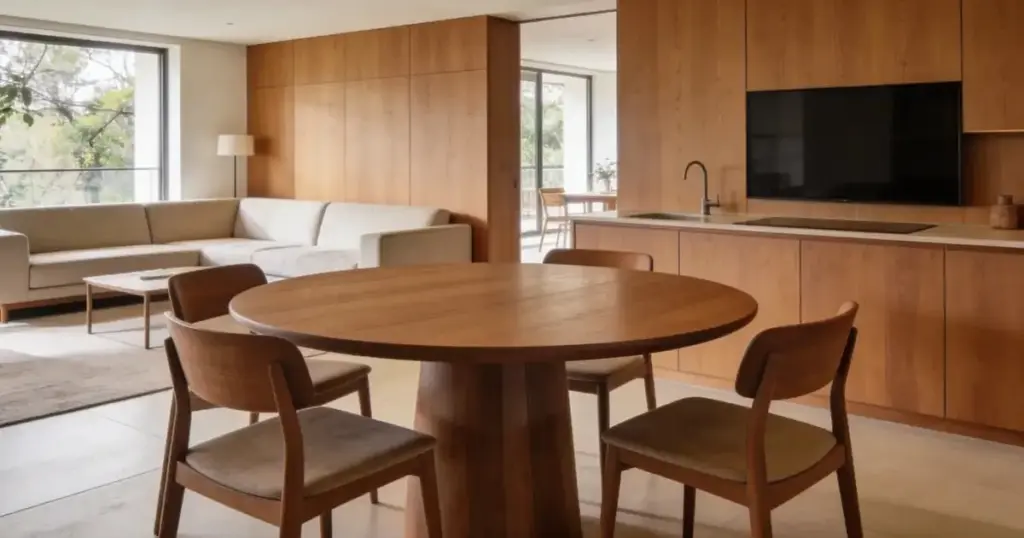 Redonda vs. Rectangular: Elige la mesa que hará tu salón más amplio