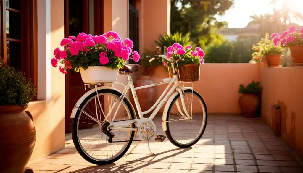 Terraza estilo París: el Soporte para plantas en forma de bicicleta Jardin 3D de Home Bargains