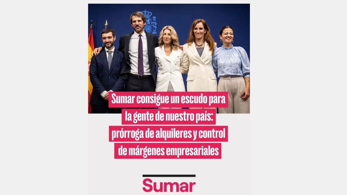 Sumar salió con toda la artillería para alardear de haber logrado meter la prórroga de los alquileres en un segundo decreto.