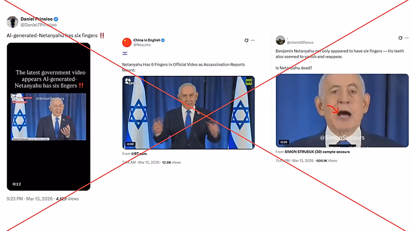 Screenshot of fake X posts