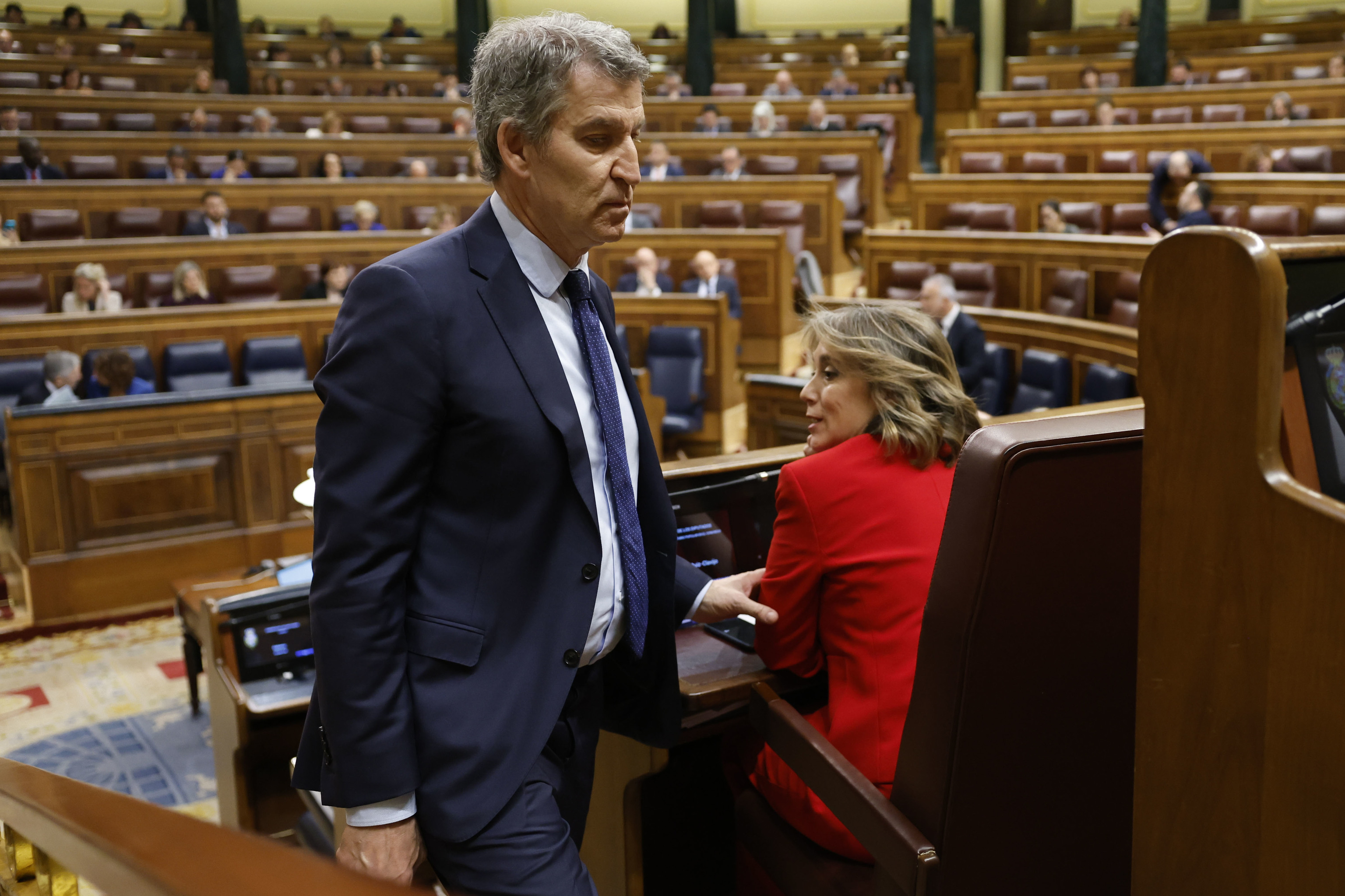 El presidente del PP, Alberto Núñez Feijóo, en el Congreso