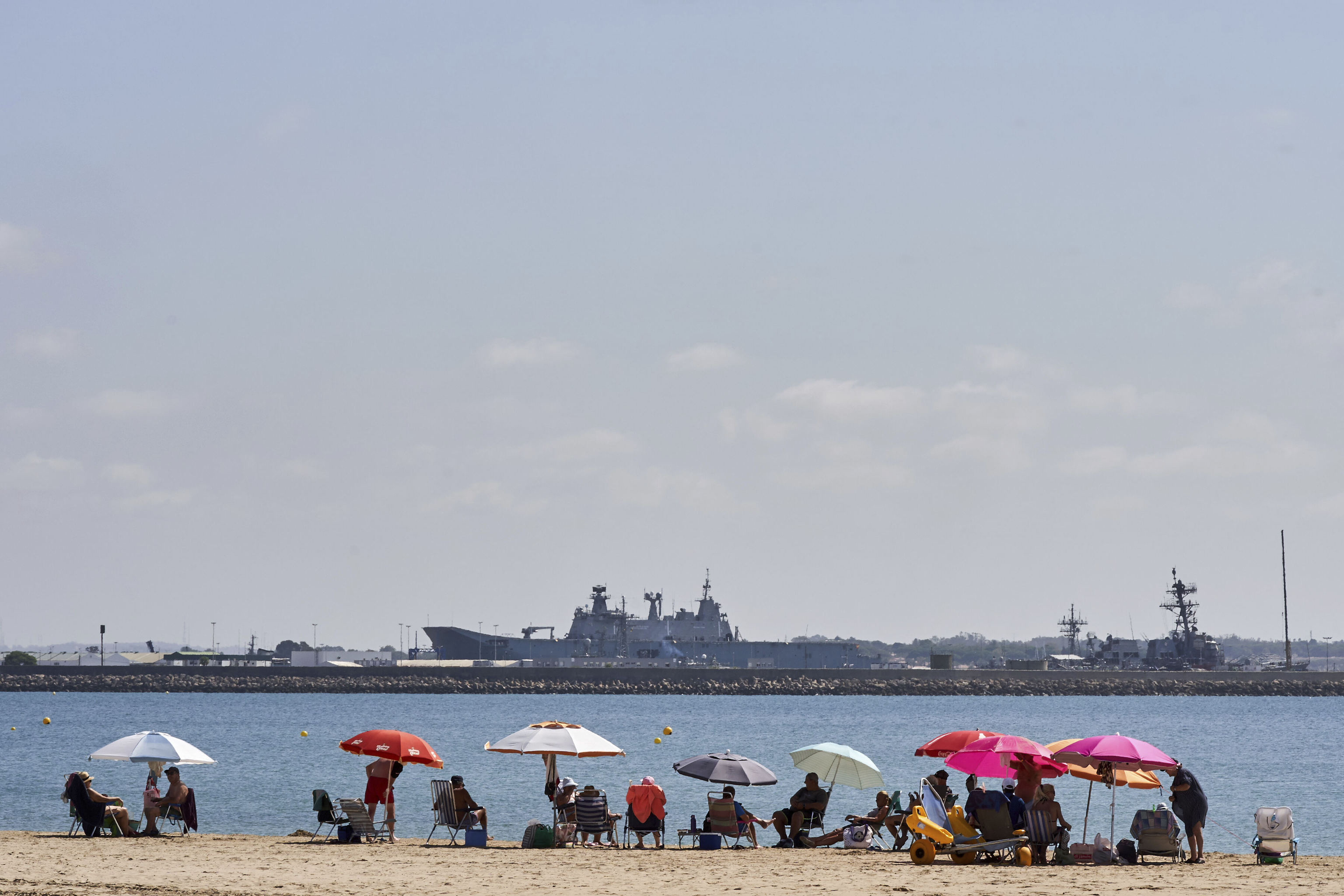Destructores americanos en la base naval de Rota