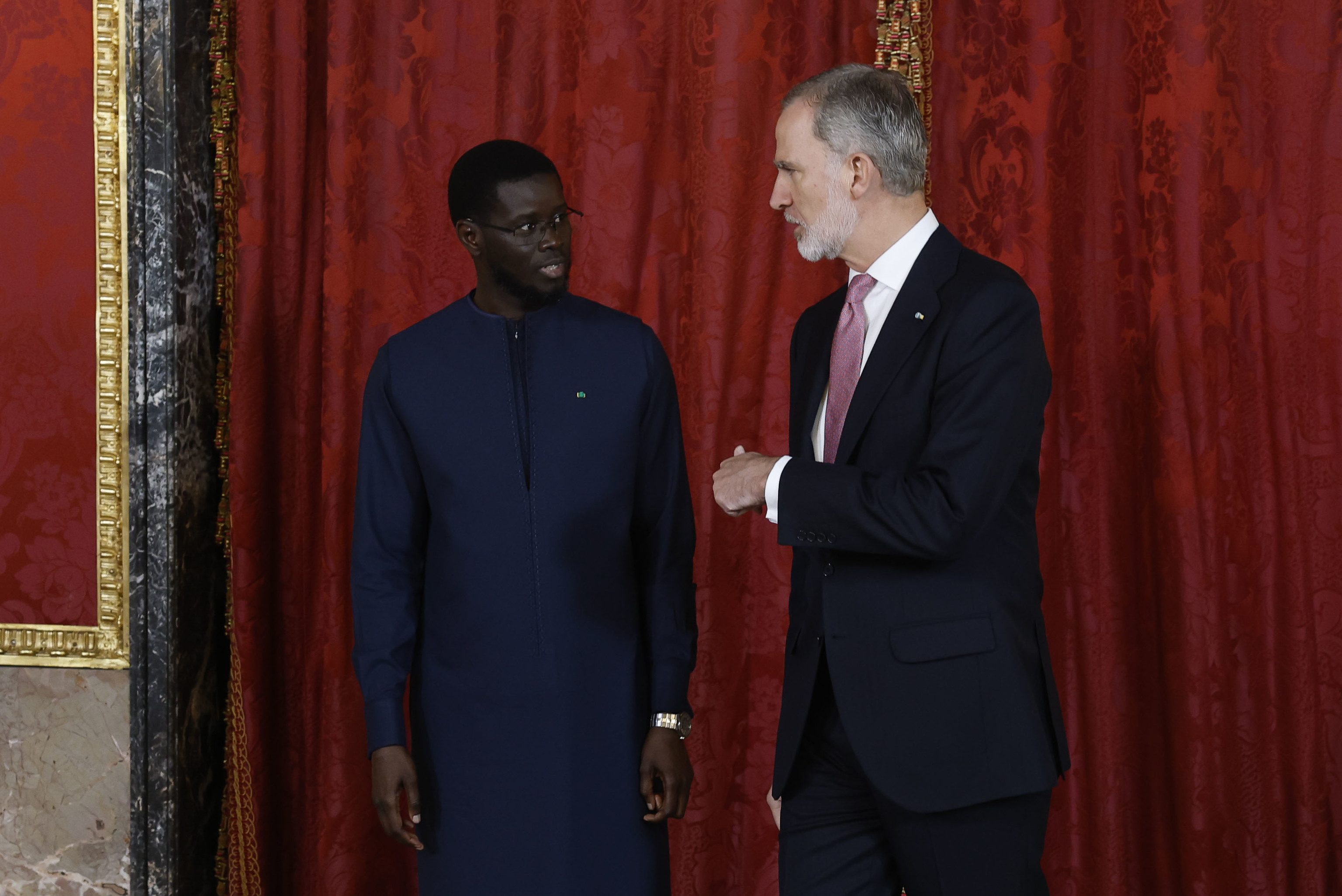 Felipe VI durante su encuentro con el presidente de Senegal
