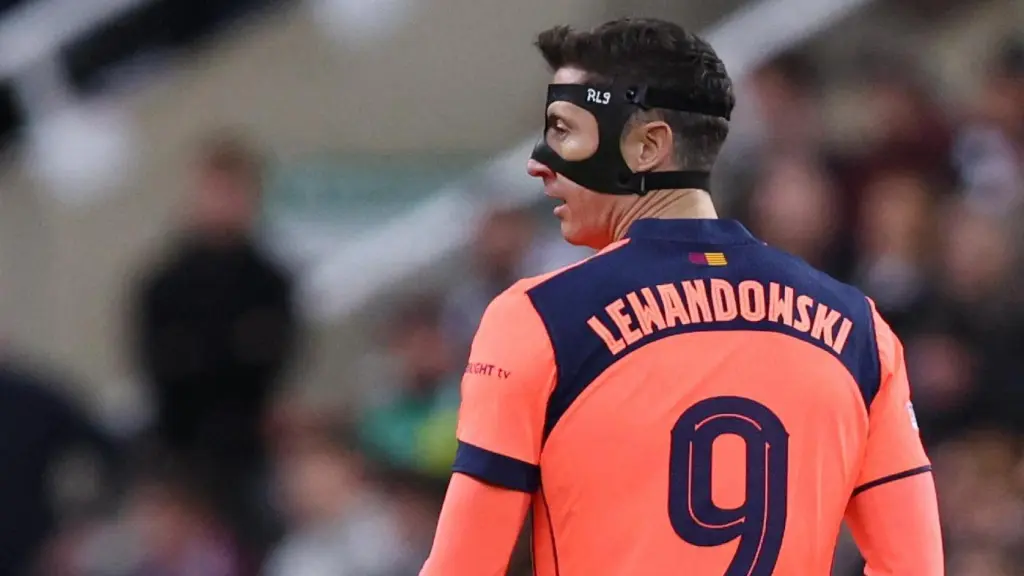 Lewandowski, durante el partido contra el Newcastle.