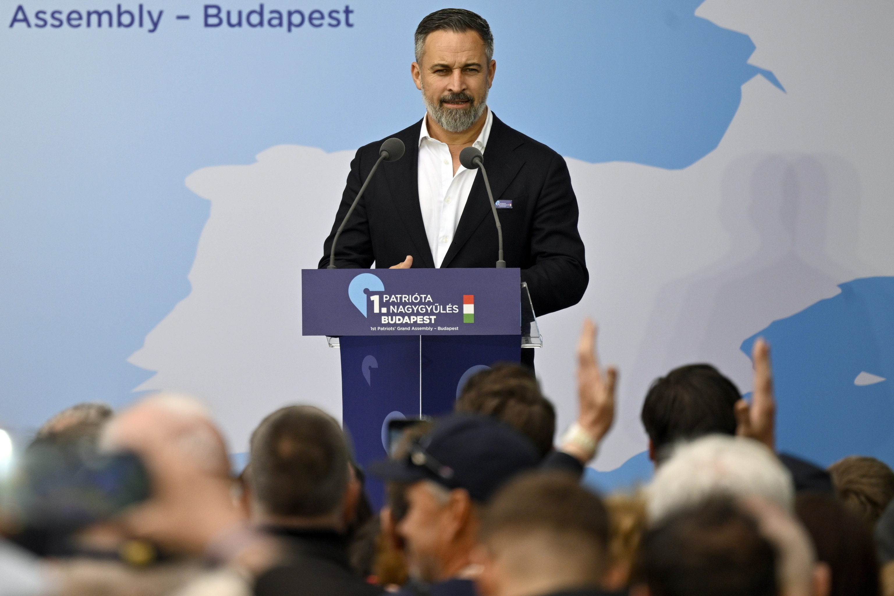 El presidente de Vox, Santiago Abascal, ayer en Budapest (Hungría)