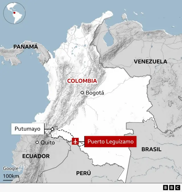 Ubicación del accidente de avión.