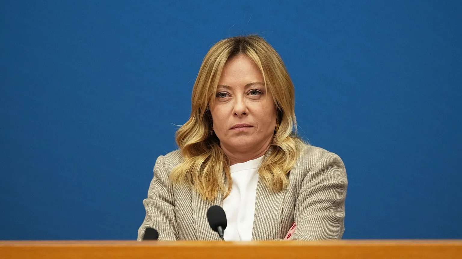 Italian Prime Minister Giorgia Meloni, Jan. 9, 2026. (AP Photo/Andrew Medichini)