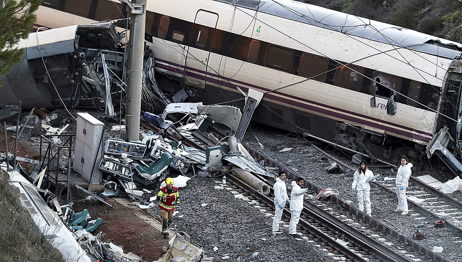 Los trenes descarrilados en Adamuz.
