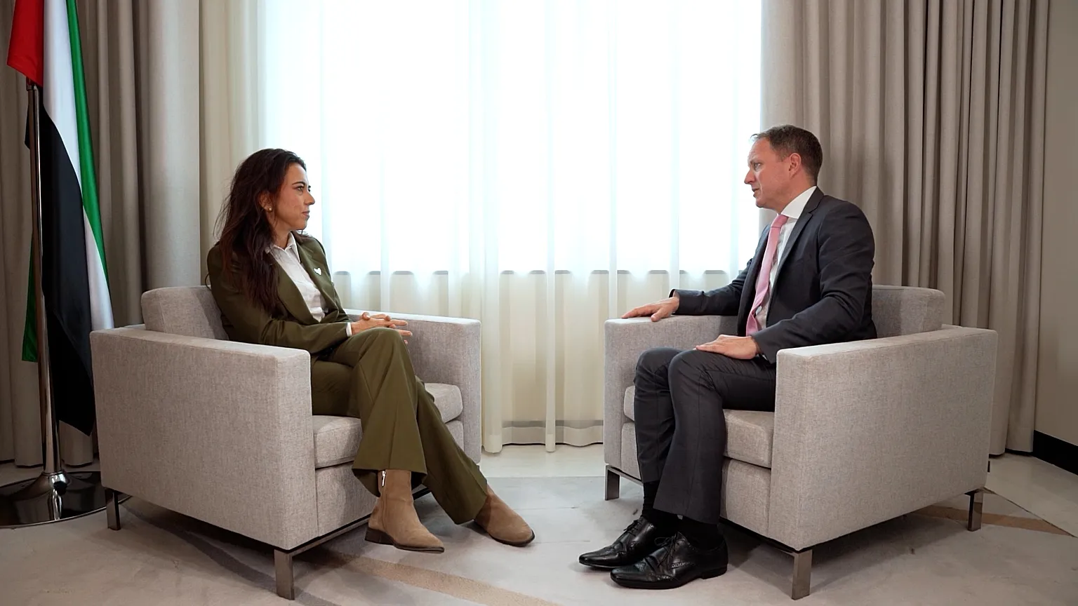 Lana Nusseibeh during an interview with Euronews