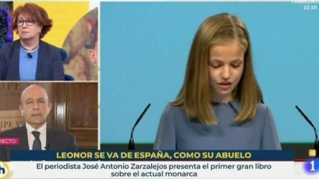 Polémico rótulo sobre la princesa Leonor en 'La Hora de la 1' de TVE.