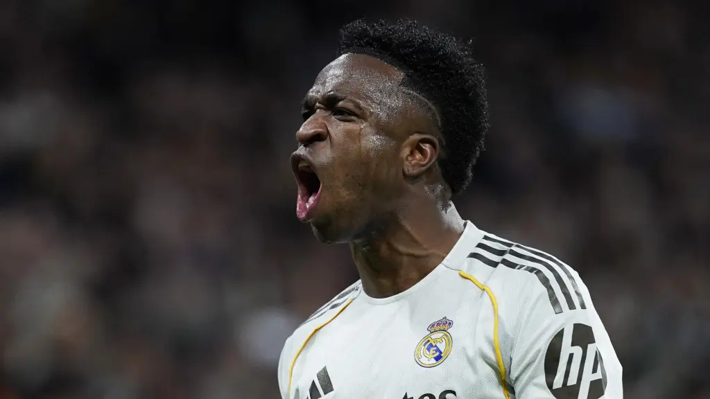 Vinicius celebra un gol contra la Real Sociedad.