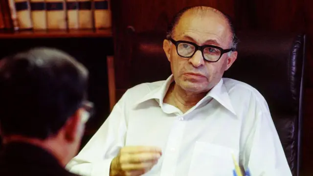 El primer ministro israelí Menájem Beguín en una imagen de archivo.