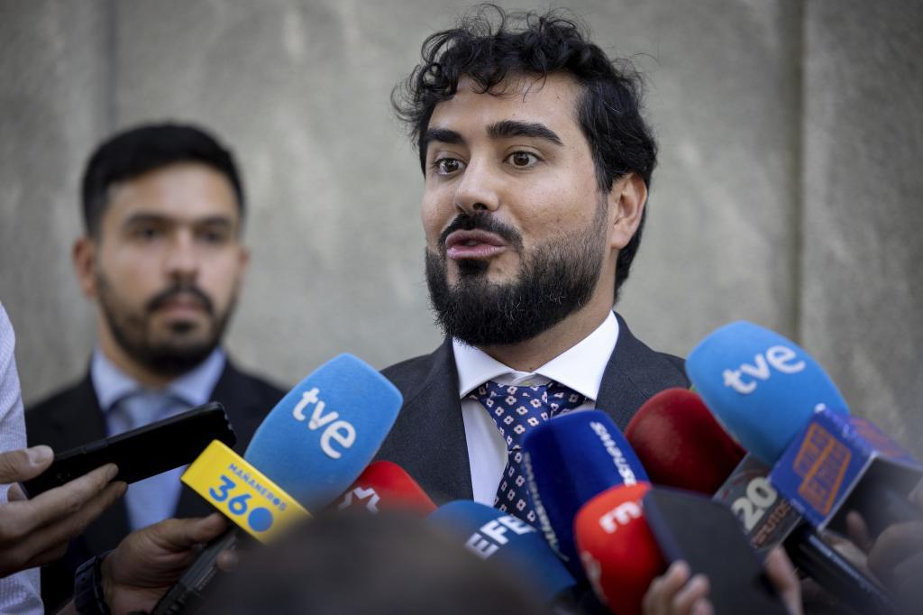 Alvise Pérez, el pasado julio, tras declarar en el Tribunal Supremo.