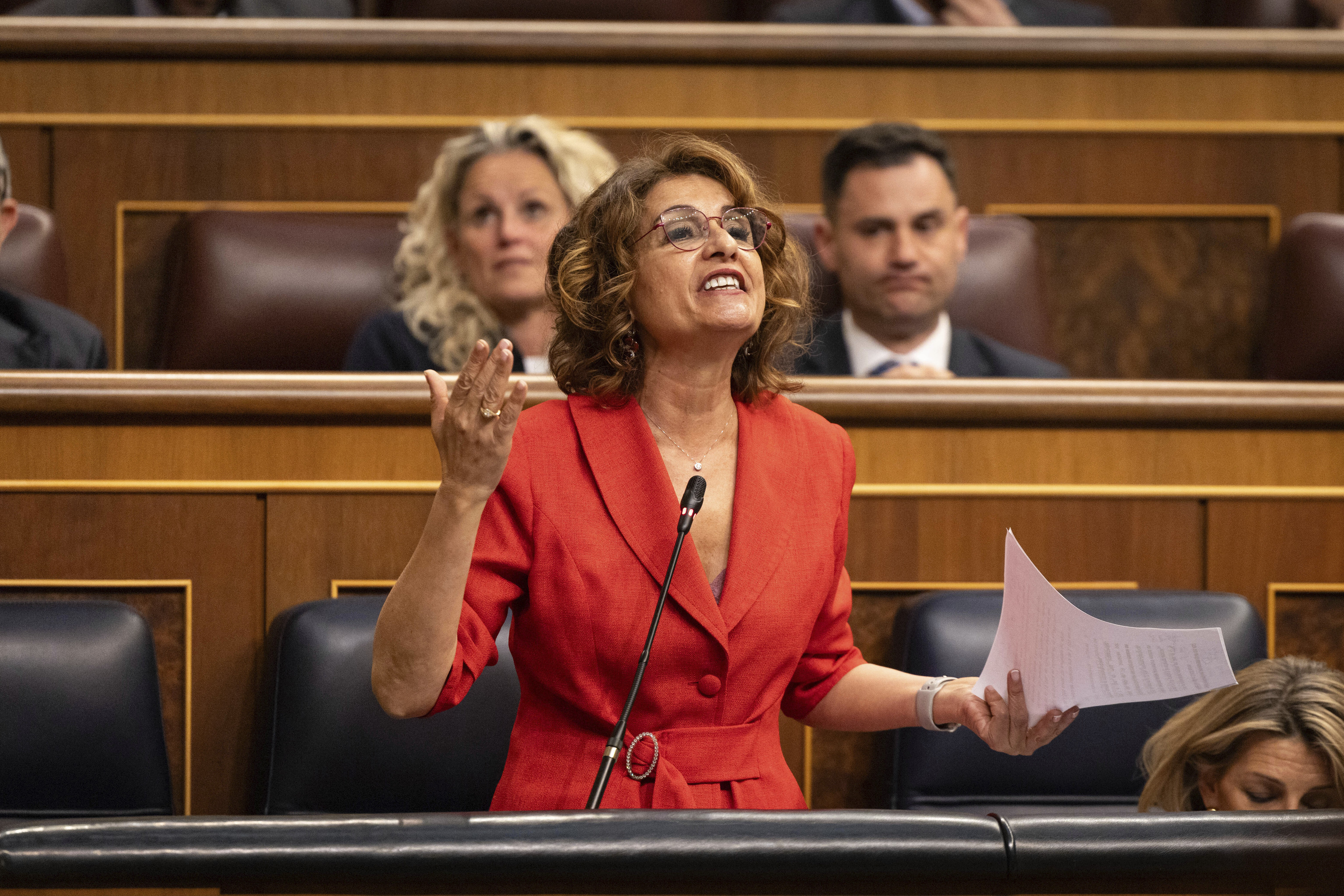 María Jesús Montero, en su escaño del Congreso.