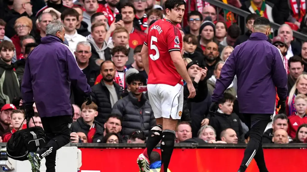 Maguire, en el último partido del Manchester United ante el Crystal Palace.