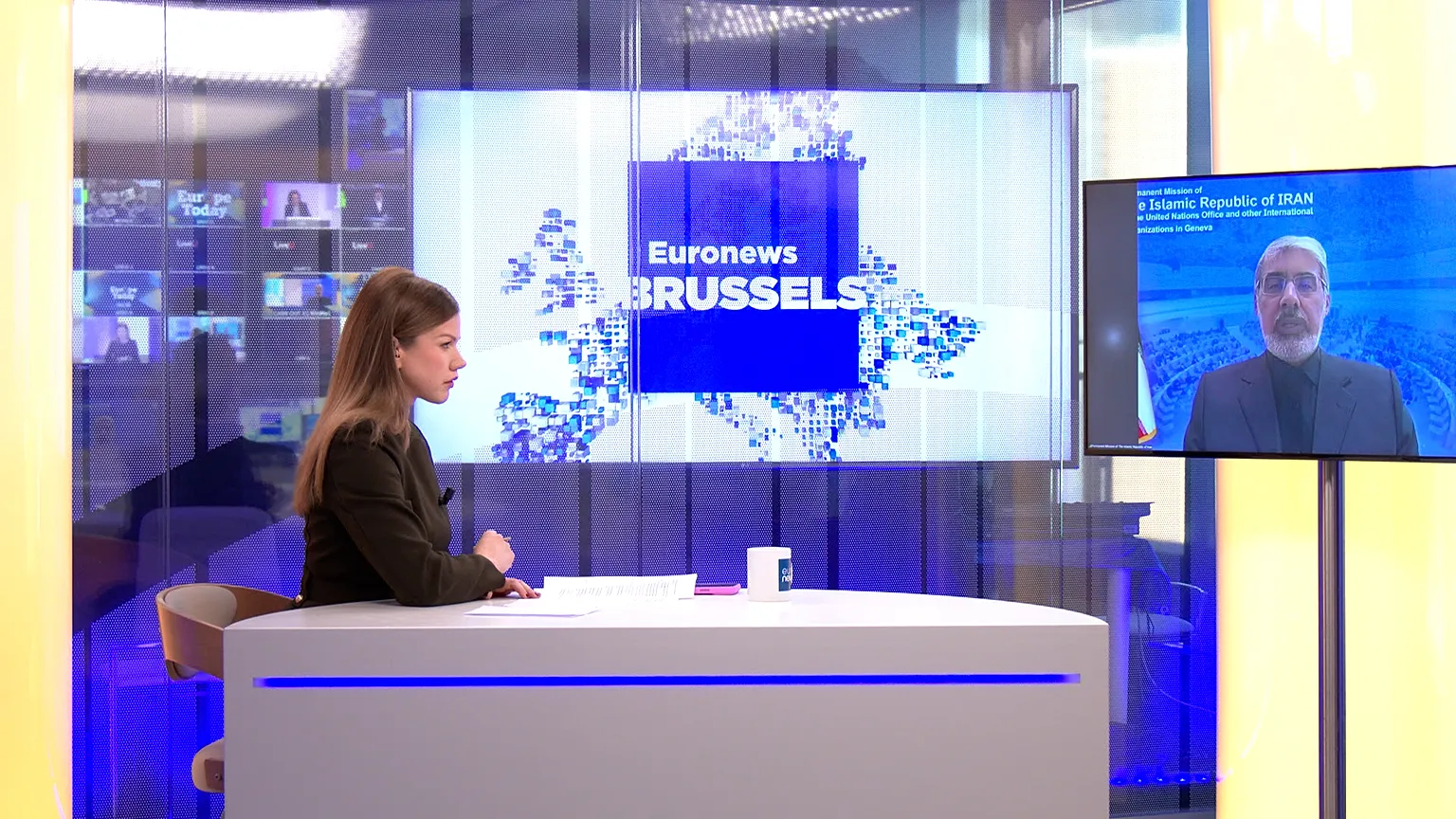 Ali Bahreini, Ambassador and Permanent Representative of Iran to the United Nations Office at Geneva, during an interview with Euronews.