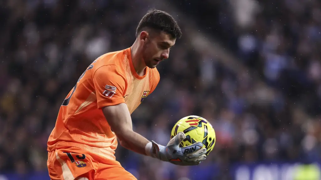 Joan García, durante un partido del FC Barcelona