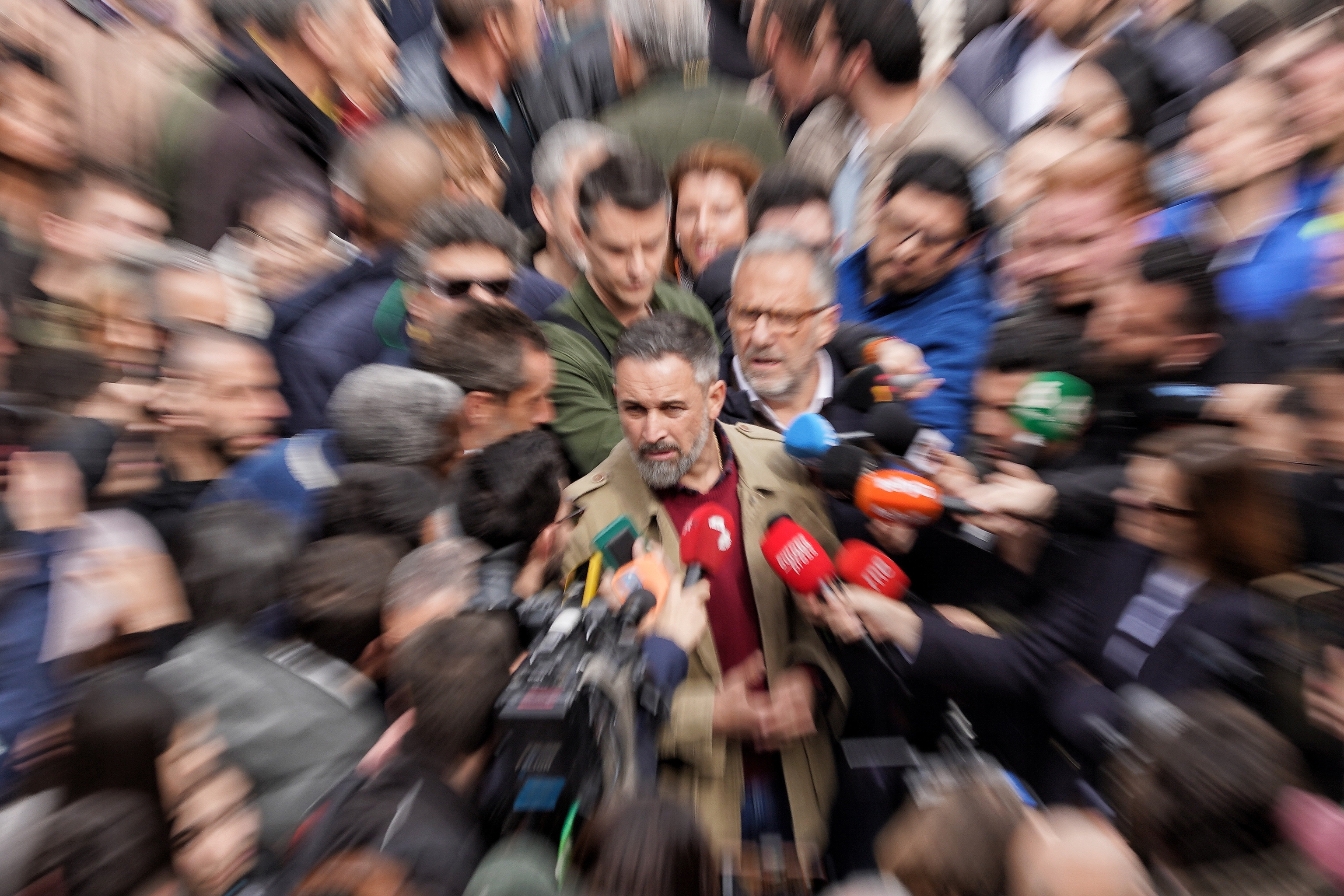 El presidente de Vox, Santiago Abascal, en Tordesillas (Valladolid)