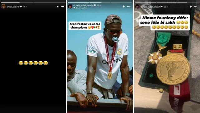 Publicaciones de Instagram de Ismaila Sarr y El Hadji Malick Diouf, jugadores de Senegal.