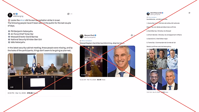 Disinformation about the death of senior Israeli political and military figures has spread across X